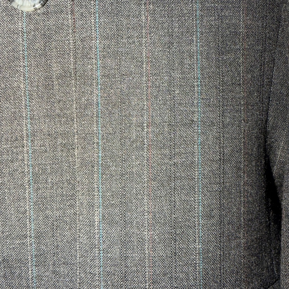 John Henry Double Breasted Suit Gray Plaid Wool Blend Pleated Pants 40R/34x29 - Picture 2 of 11